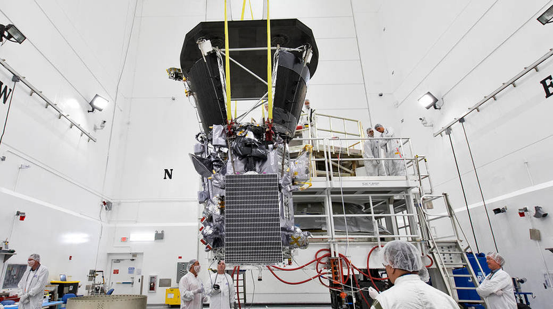 The Parker Solar Probe under construction.